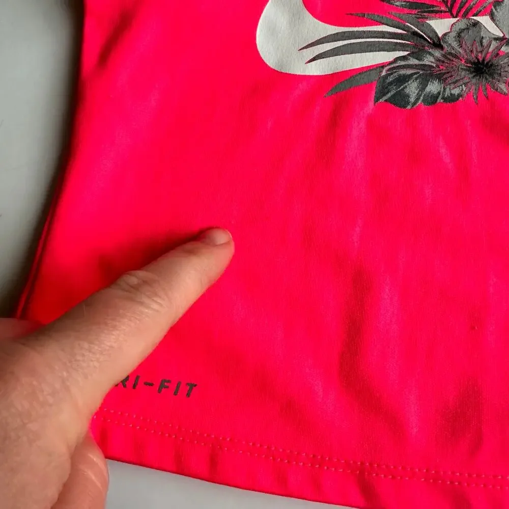 Nike Pink Floral Logo Athletic Tee - Size 12 Months